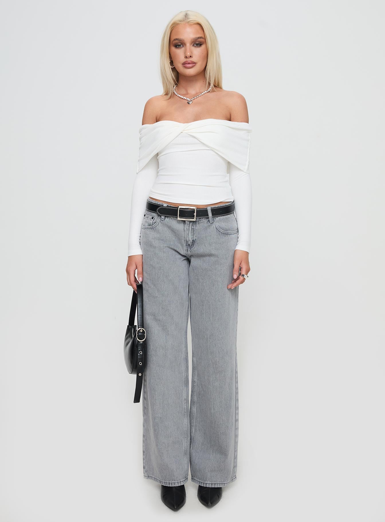 Myrina Long Sleeve Top White、mySite、solidvoid