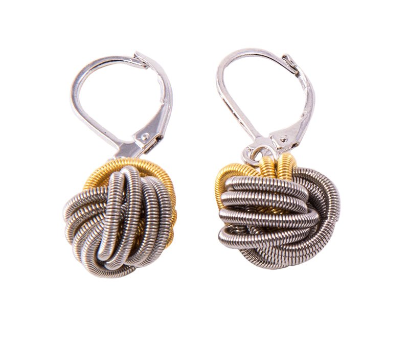  Gold and Silver Knotted Piano Wire Earrings、mySite、elrpsem3k