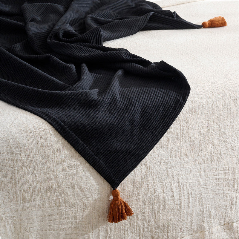 Cotton Bamboo Throw | Cord Rib | Pepper Plum | Cinnamon、mySite、camillekostekn