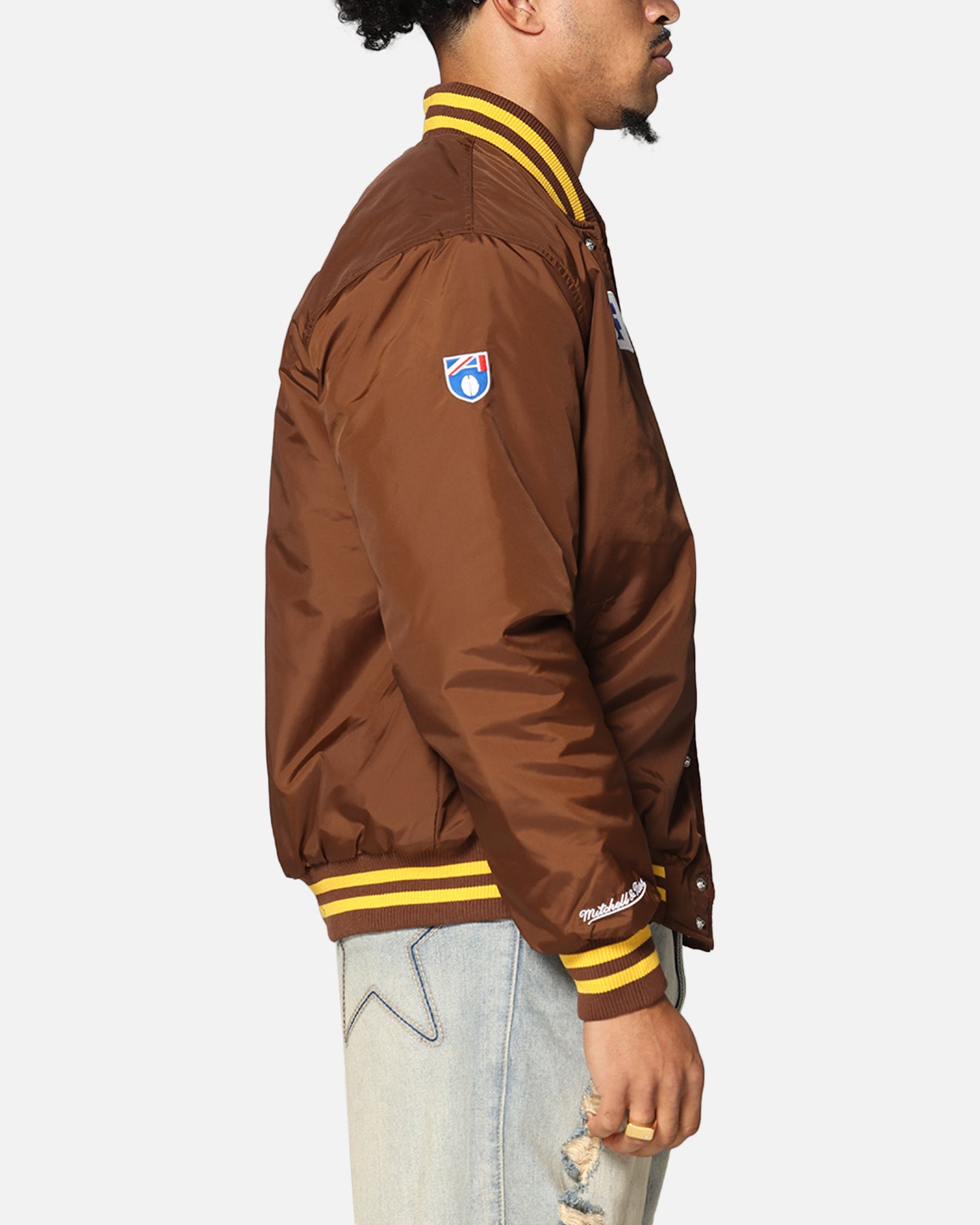 Mitchell & Ness Hawthorn Hawks Team Bomber Jacket Brown、mySite、zt4zffjzw