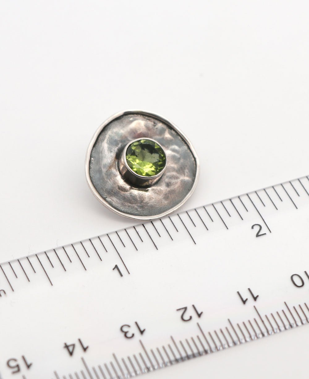 Oxidized Sterling Silver Peridot Circle Pendant、mySite、topwebapps