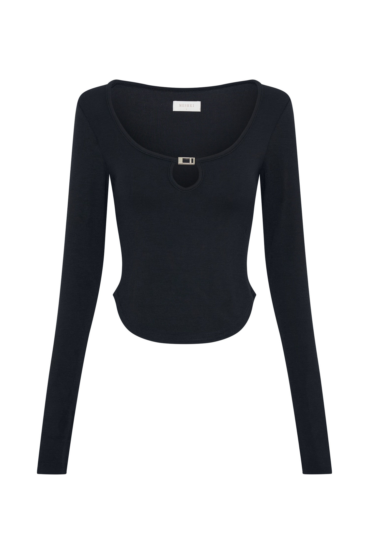 Natalia Modal Buckle Long Sleeve Top - Black、mySite、solidvoid
