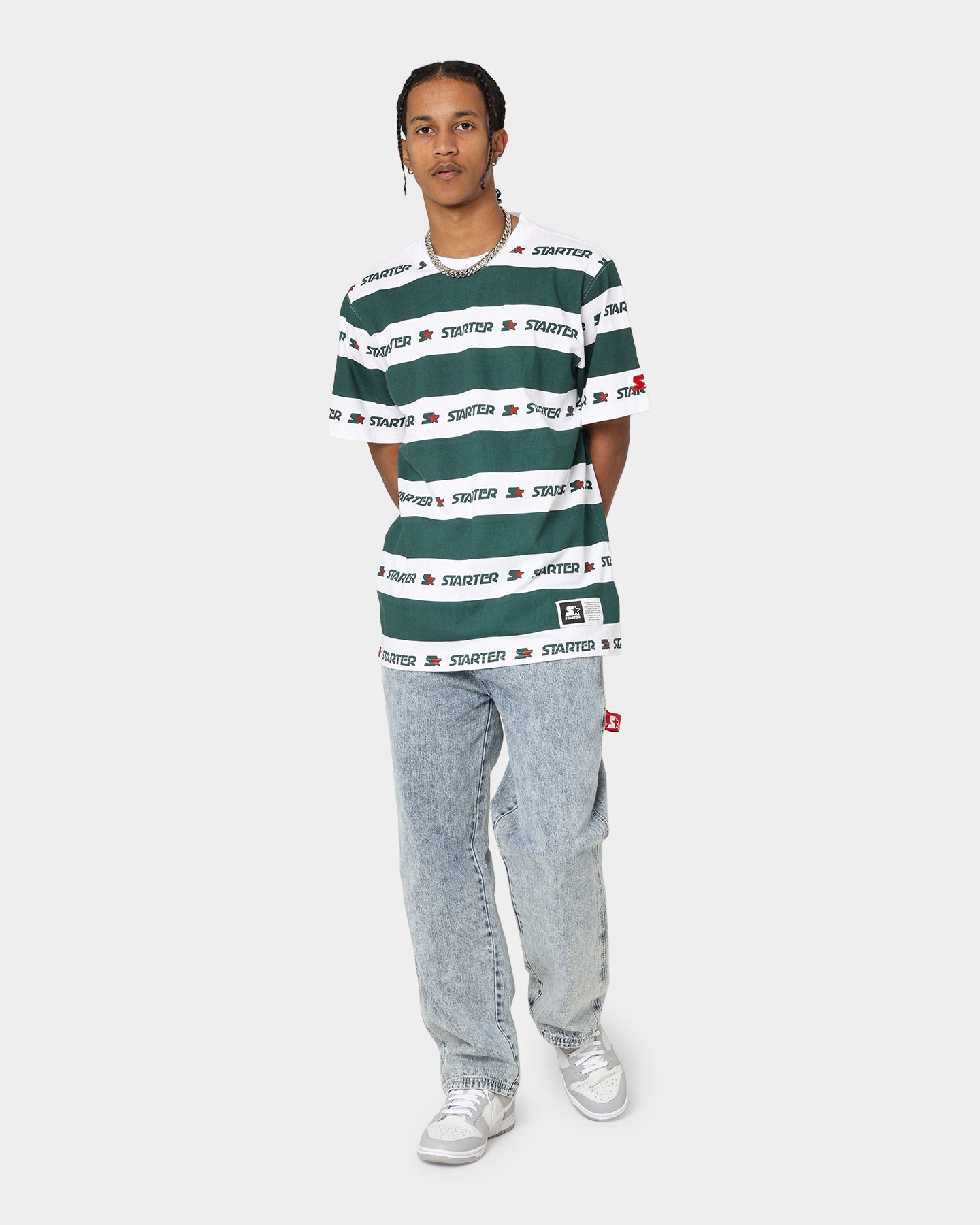 Starter LFS Stripe T-Shirt Green/White、mySite、zt4zffjzw