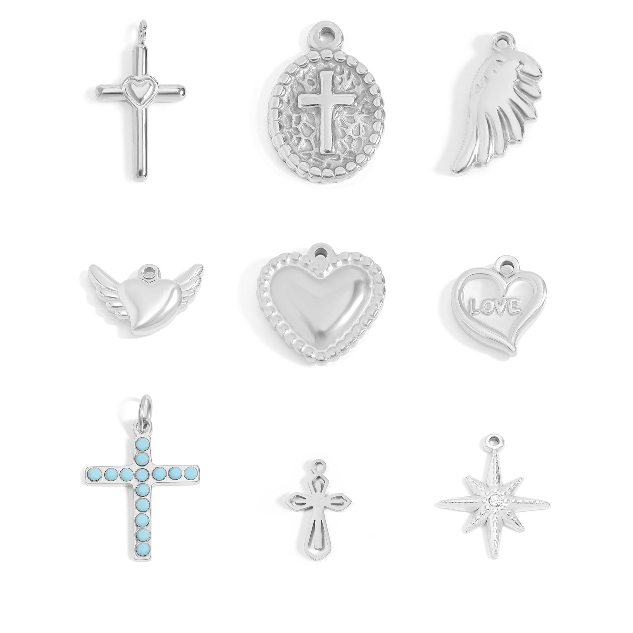 18K Gold PVD Stainless Steel Faith & Love Charm Set / BND0075、mySite、dreamappss