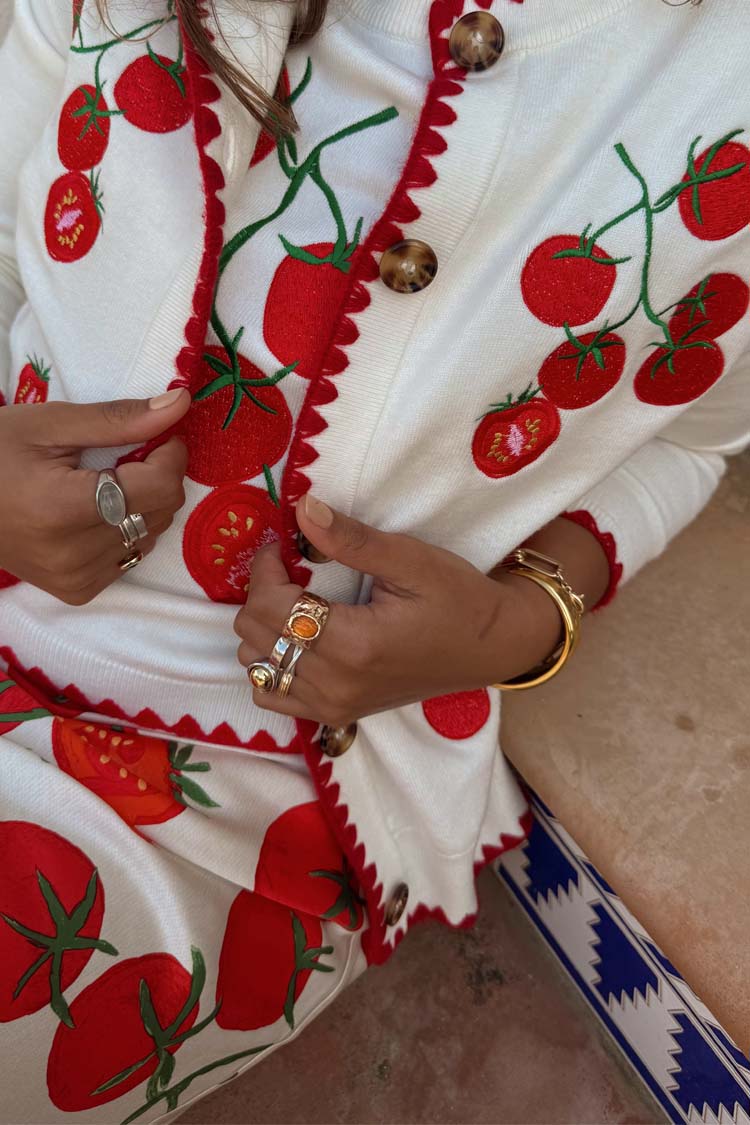 Tomato Embroidered Cardi、mySite、solidvoid