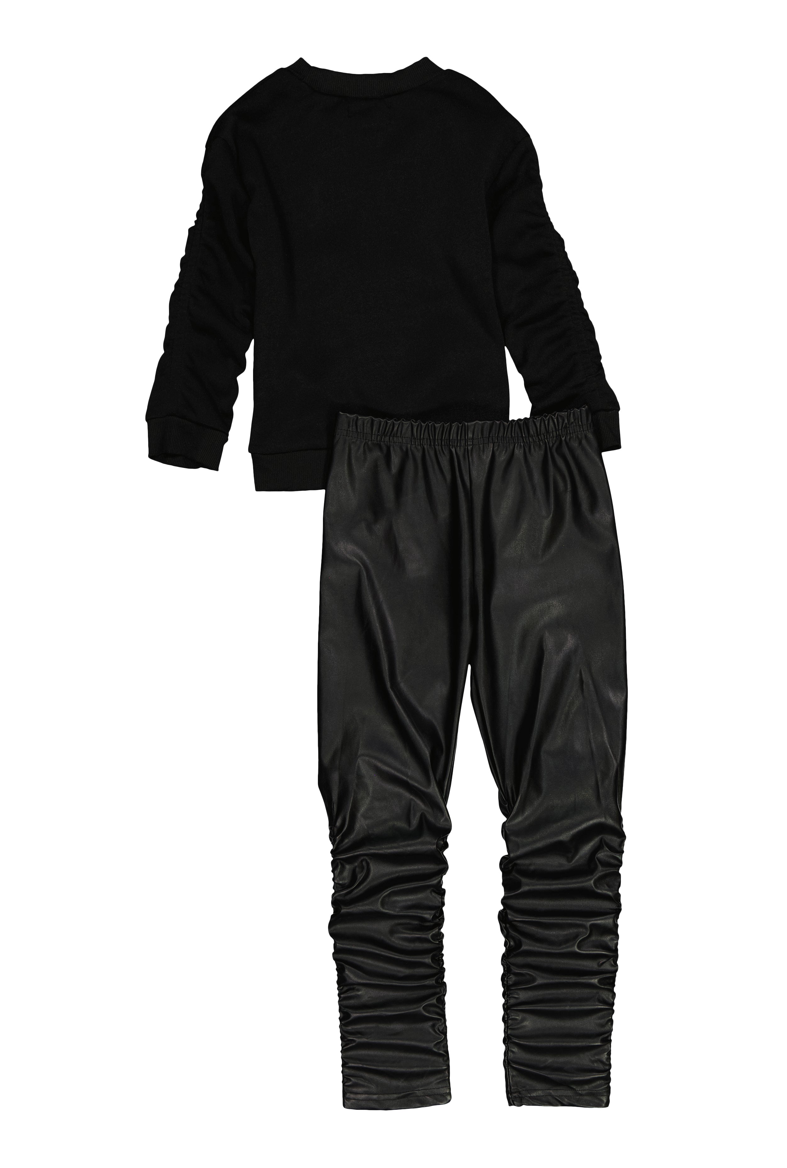 Little Girls Love Bear Graphic Sweatshirt and Stacked Leggings、mySite、camillekostekn