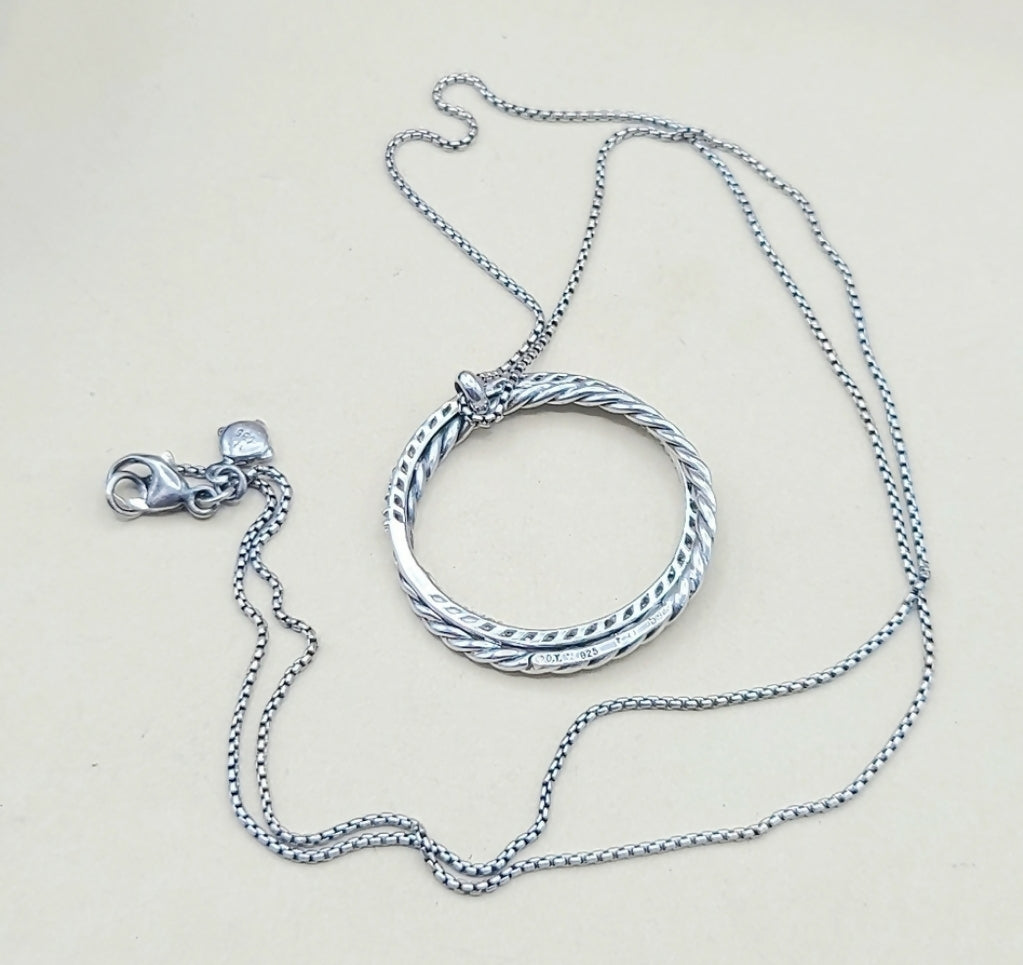 David Yurman Crossover Necklace Pave Diamond Circle、mySite、hinf8tx79