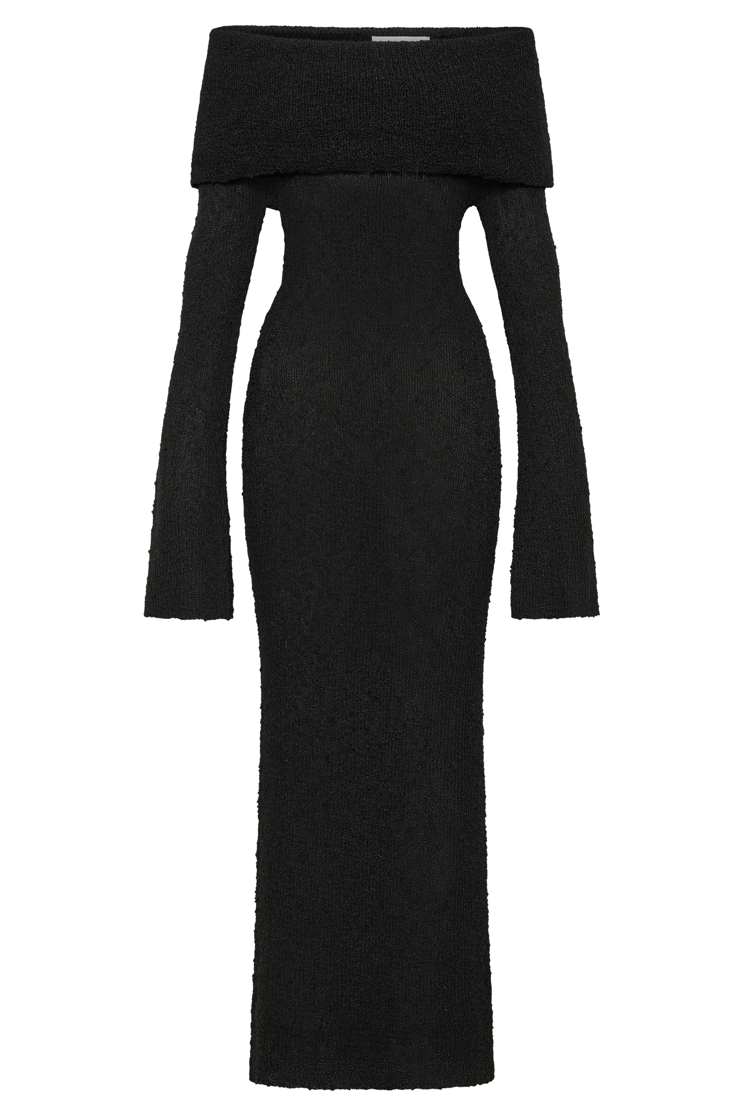 Marisol Off Shoulder Boucle Maxi Dress - Black、mySite、solidvoid