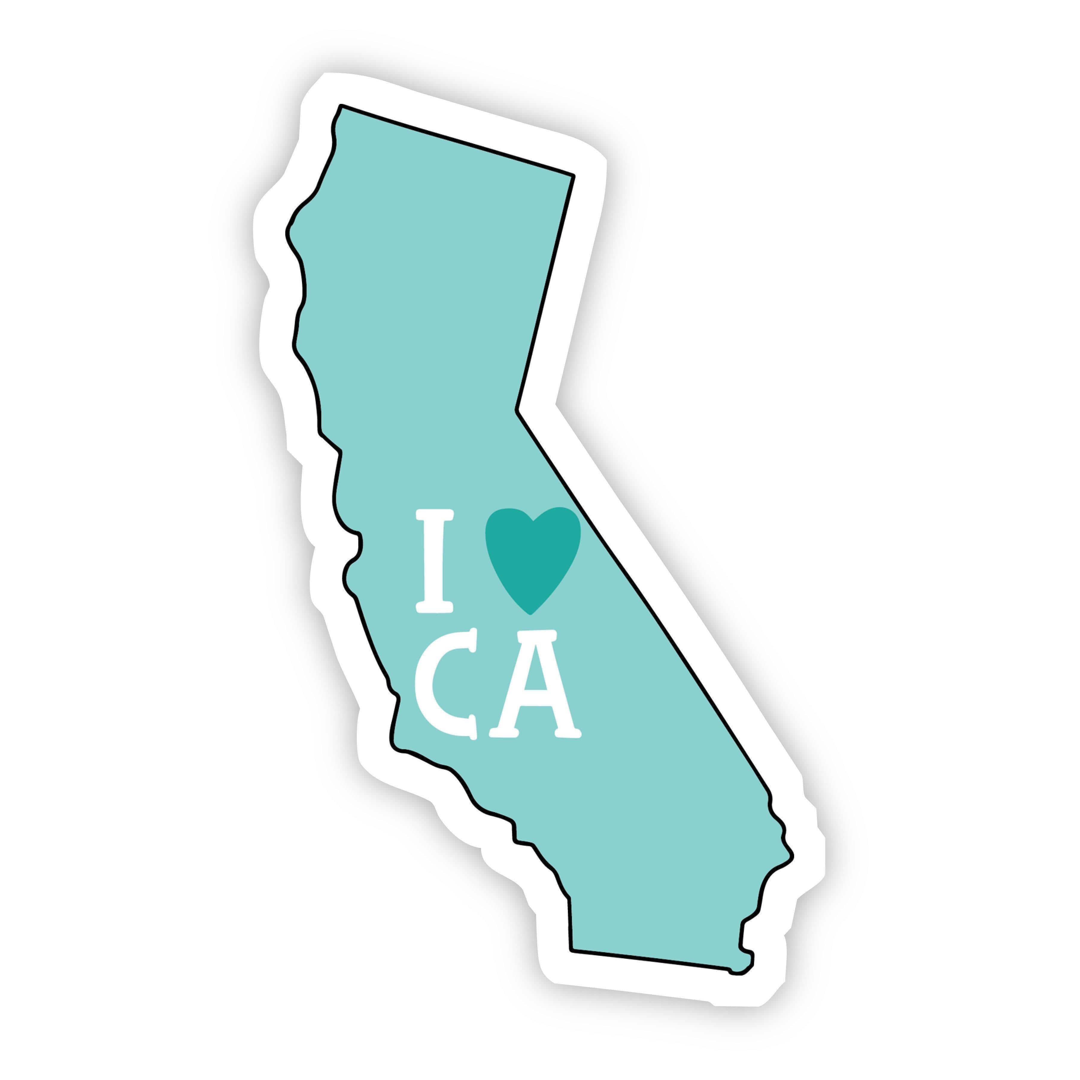  I Love California Teal Sticker、mySite、elrpsem3k