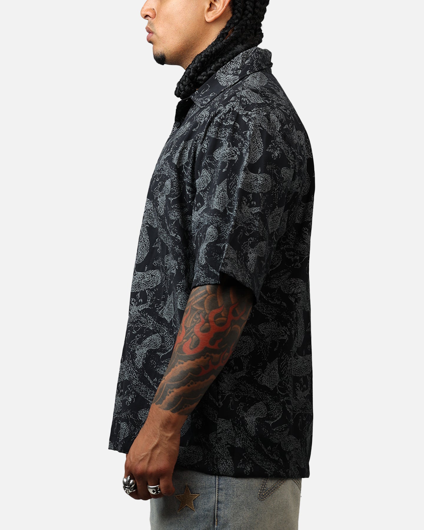 Saint Morta Year Of The Snake Button Up Shirt Black/Grey、mySite、zt4zffjzw