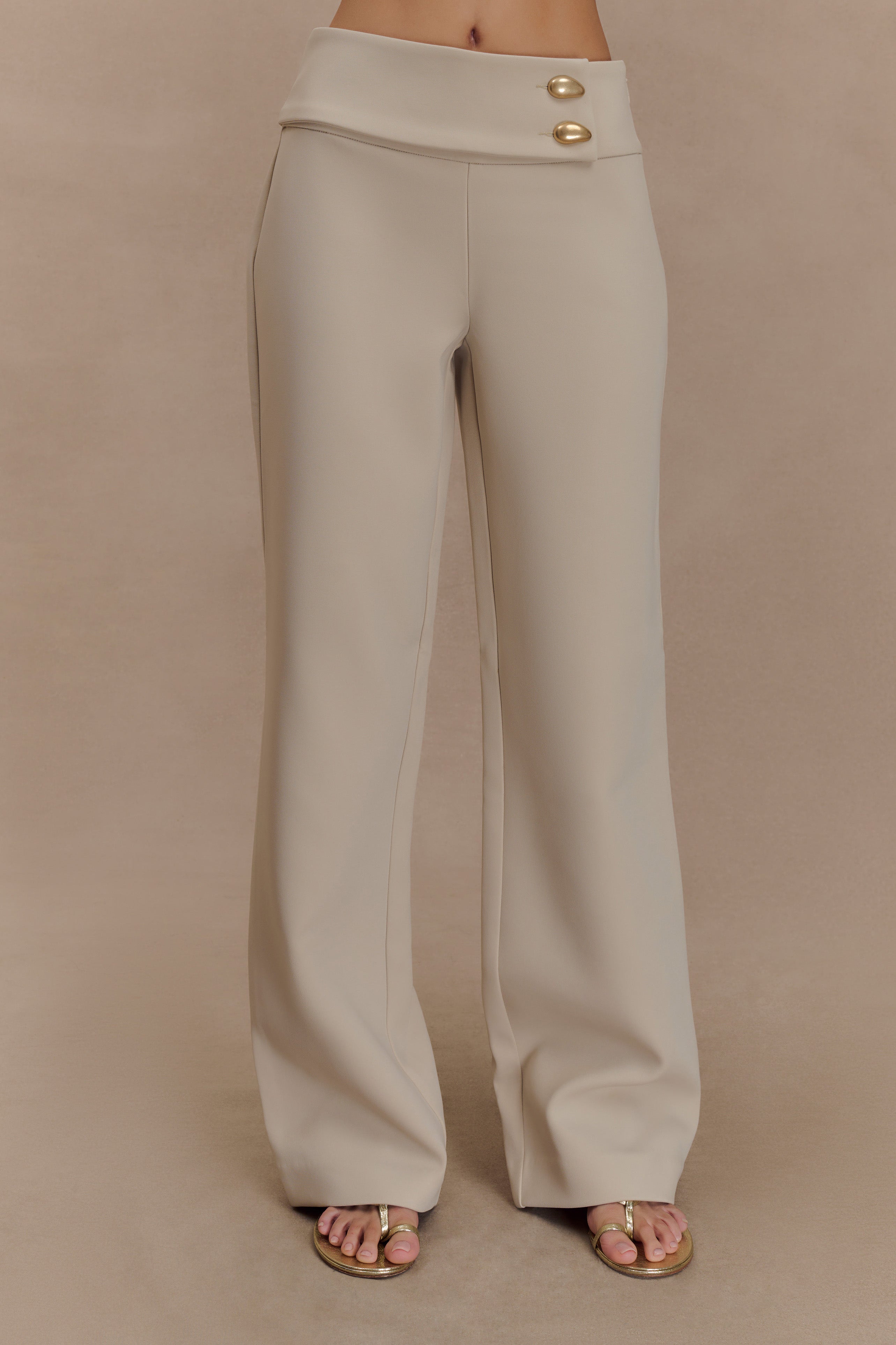 Lindie Straight Leg Suiting Pants - Sand、mySite、solidvoid