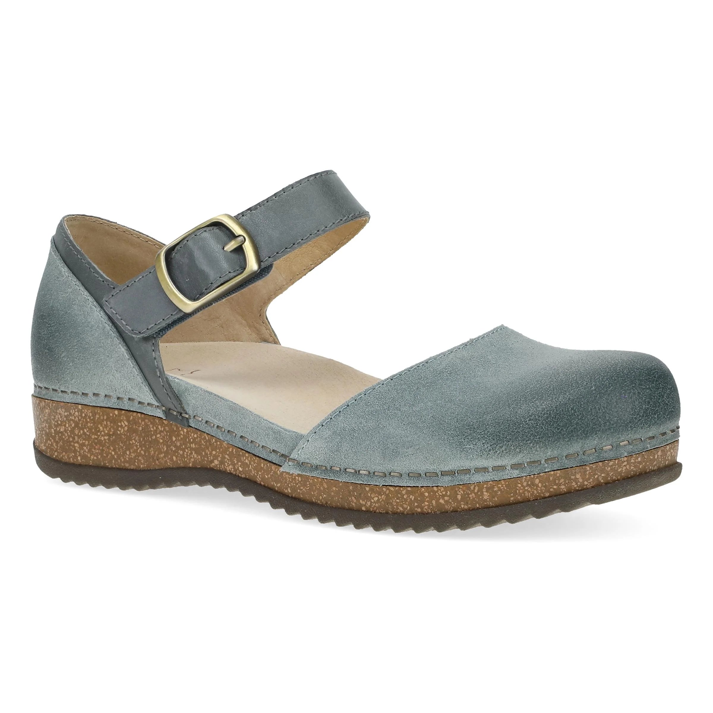  Dansko Women's Mae Mary Jane Clog - Denim Burnished Suede、mySite、preschool7hills