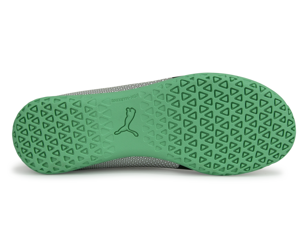 PUMA Kids Spirit Indoor Soccer Shoes White/Black/Silver、mySite、noshort