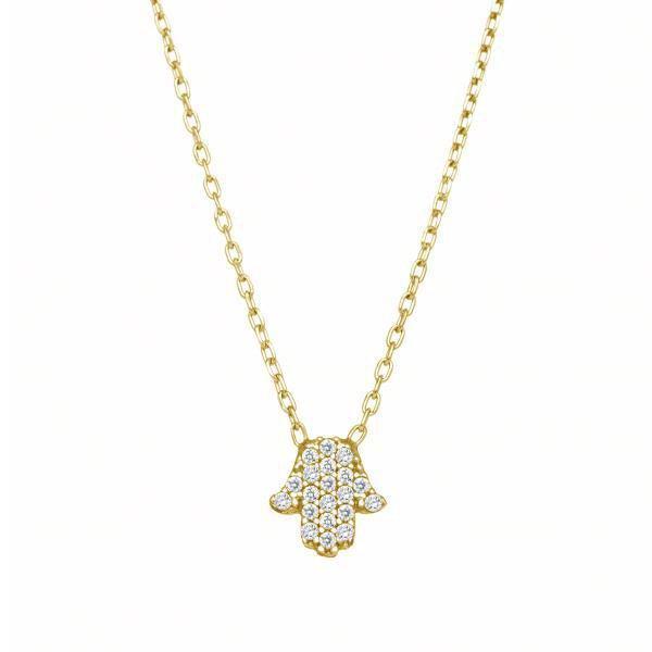 Tiny Hamsa Sparkle Necklace - Gold, Silver or Rose Gold、mySite、topwebapps