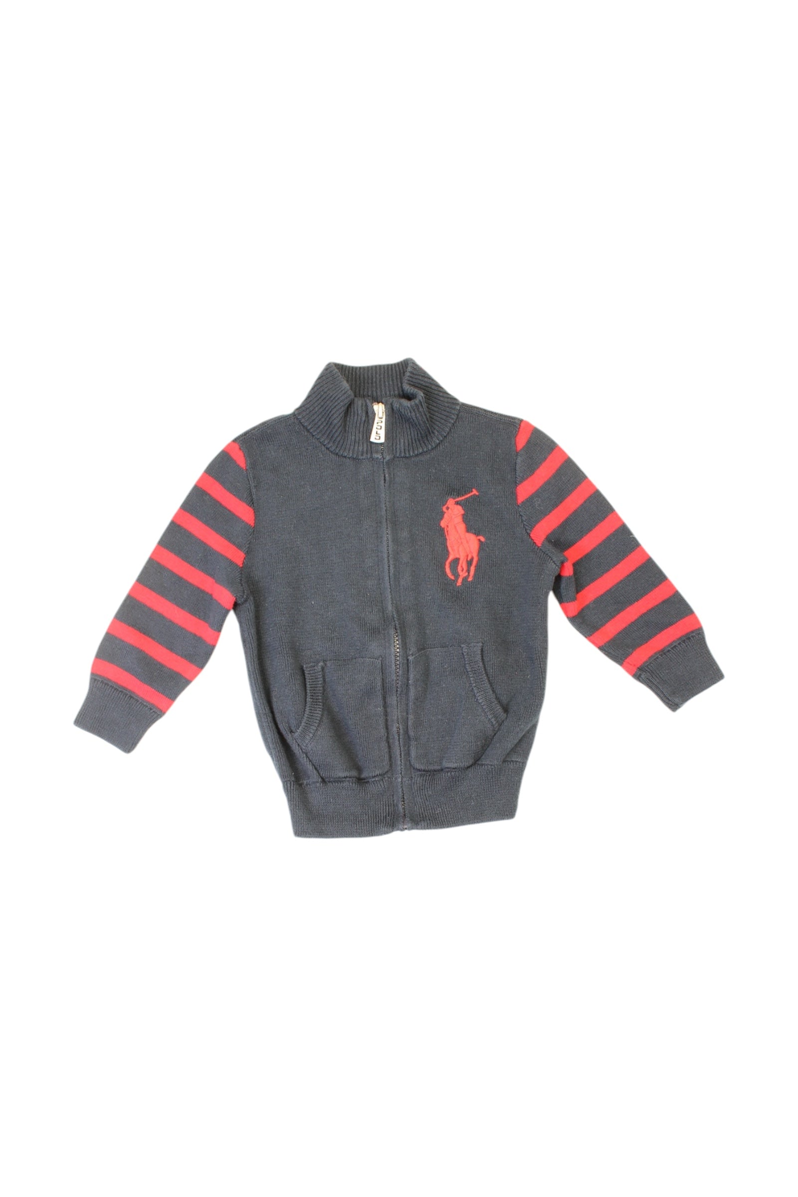 Ralph Lauren Zippered Striped Sweatshirt 6-12M、mySite、g9winljtr