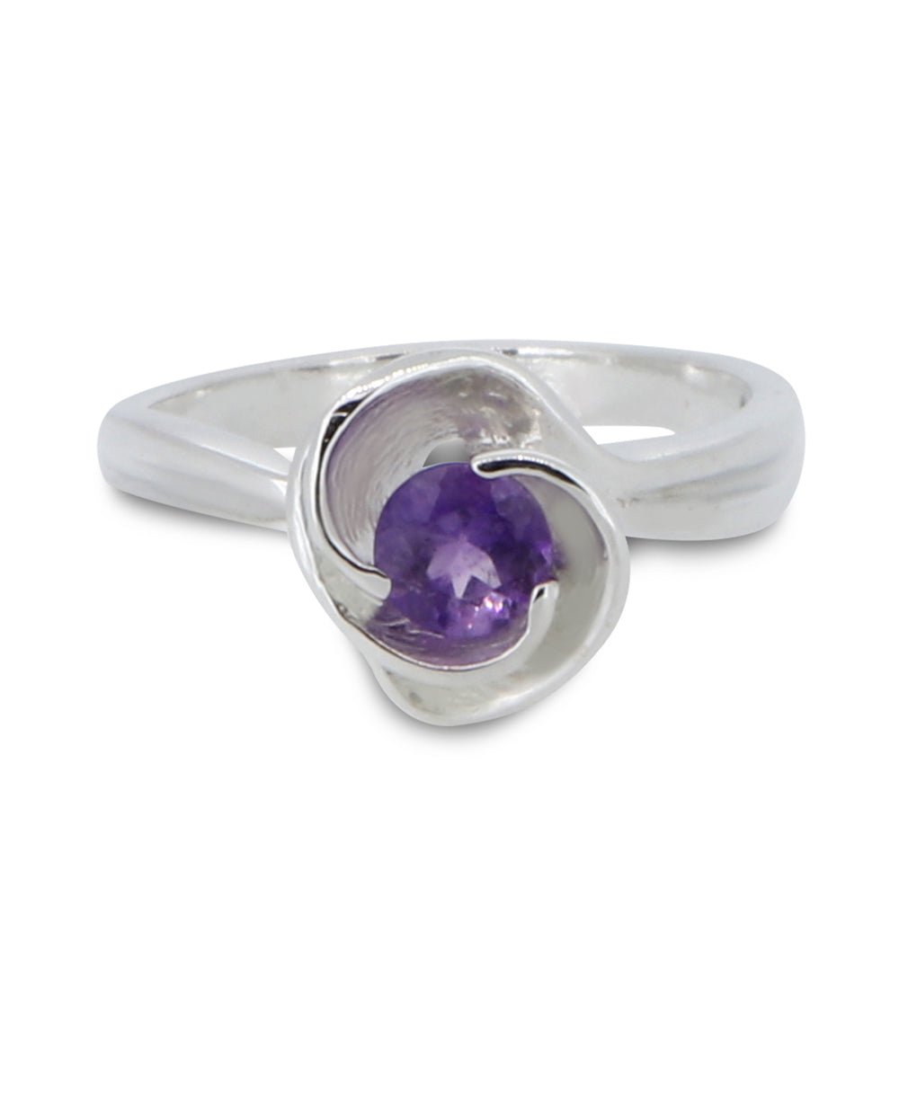 Tranquility Swirl Amethyst Sterling Silver Floral Ring、mySite、topwebapps