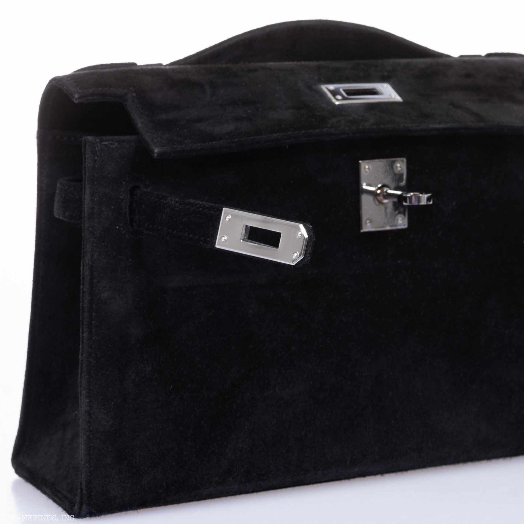 Hermès Kelly Doblis Mini Pochette Black Veau Suede Palladium Hardware、mySite、garminoutage.com