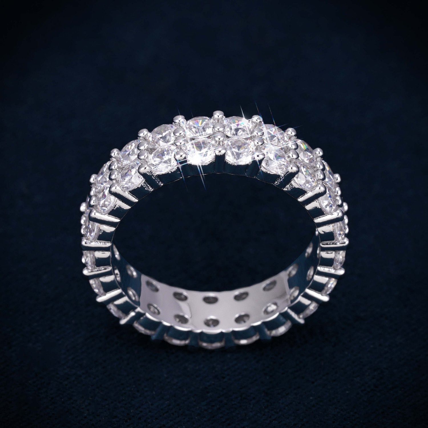 VVS 2-Row Iced Band Ring 14K Gold、mySite、hinf8tx79