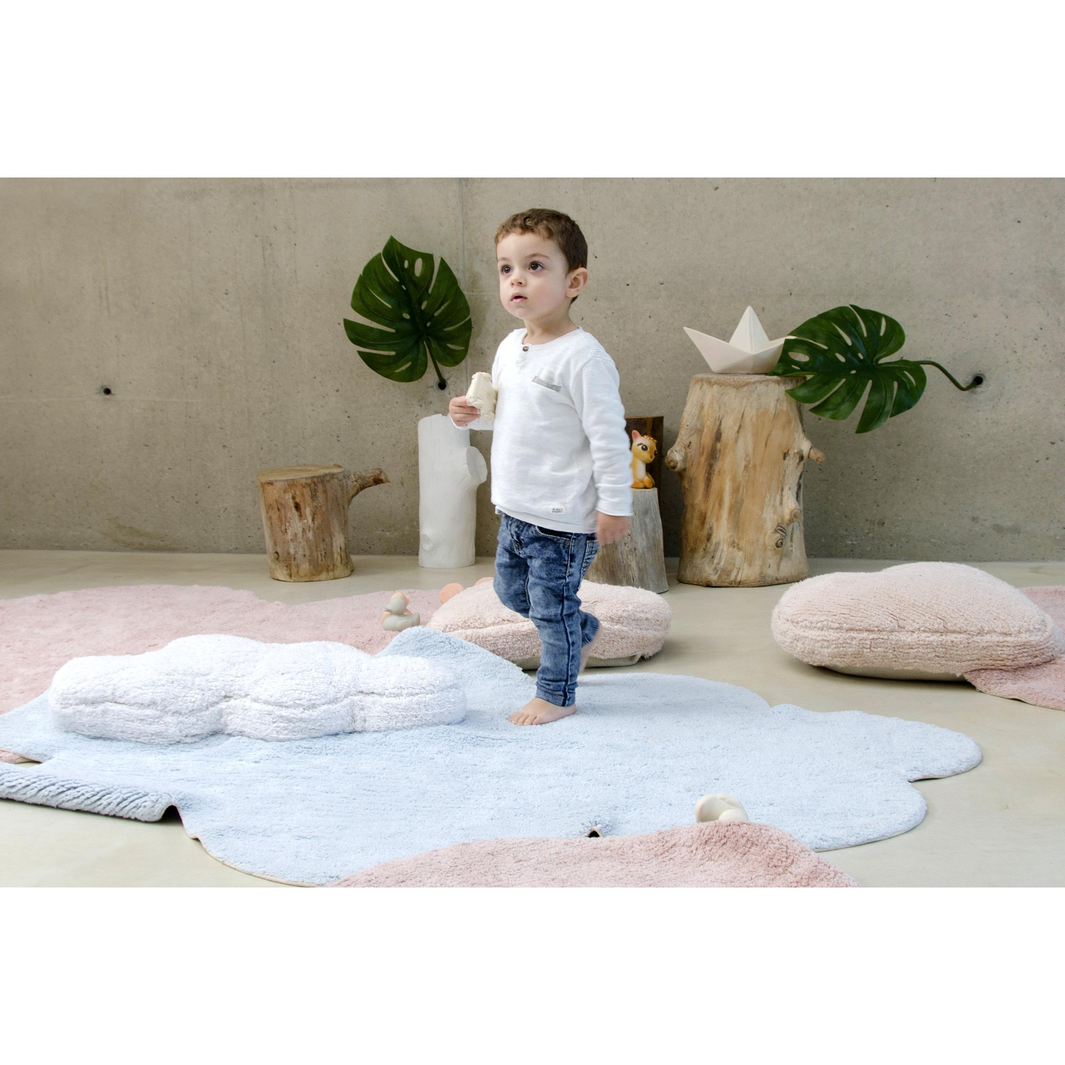 Puffy Dream Blue Machine Washable Nursery Baby Area Rug、mySite、gigharbornorthrealestate