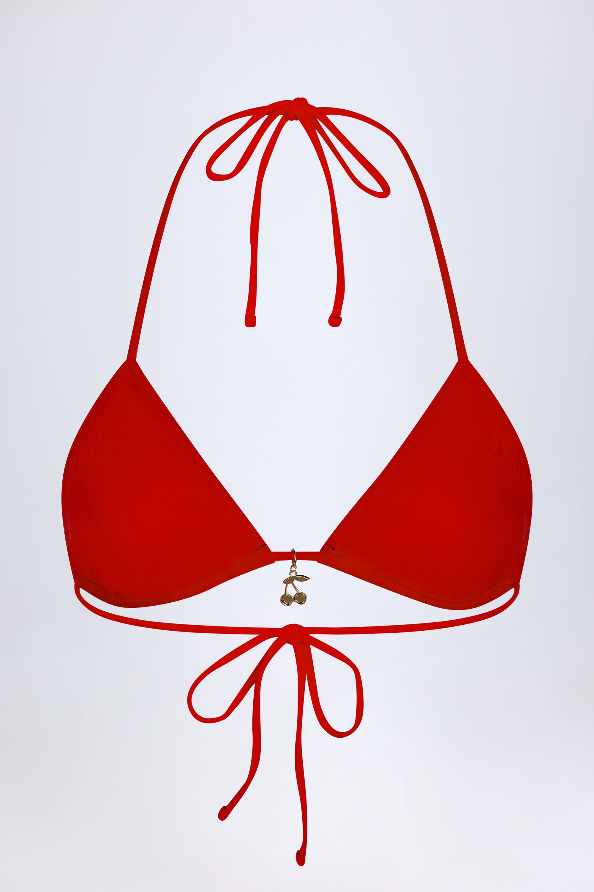  Charm-Detail Triangle Bikini Top in Fiery Red、mySite、sugarbowlscore