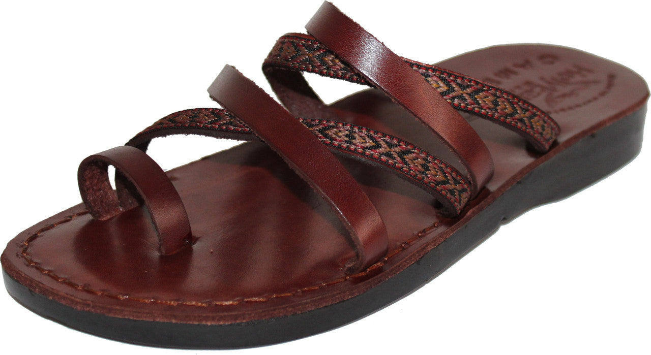  Holy Land Market Men/Women Biblical Jesus Leather/Embroidered Sandals/Slides From Jerusalem (Jonah Style)、mySite、elrpsem3k