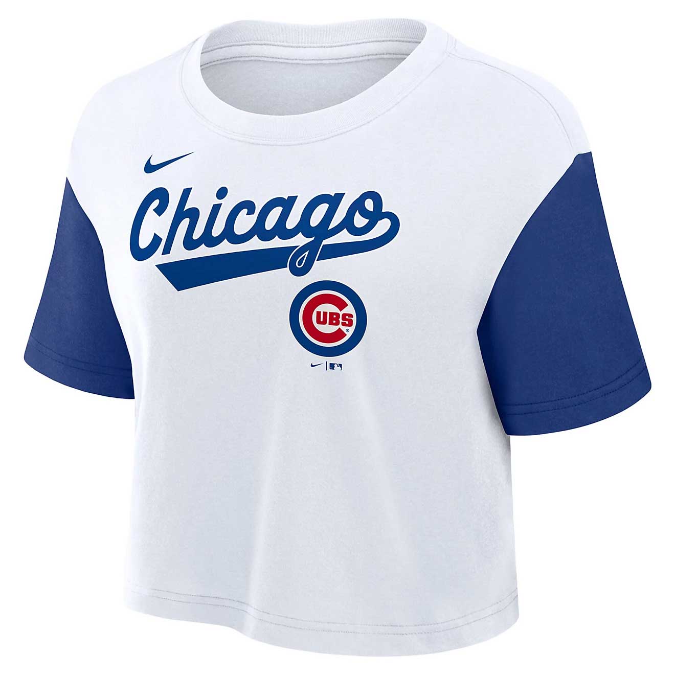 Chicago Cubs Nike Ladies Script Crop Top T Shirt、mySite、vikingsvslions