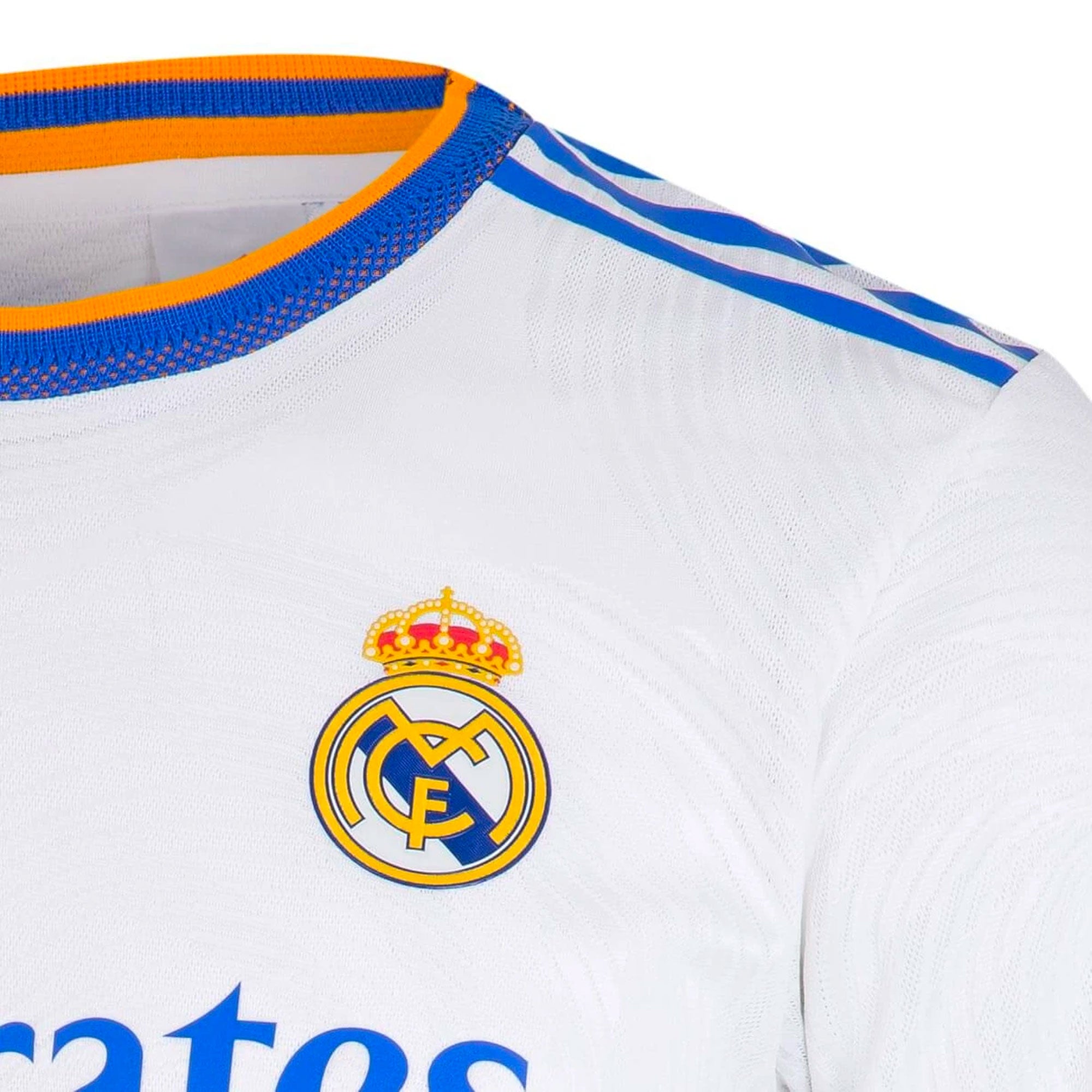 adidas Men's Real Madrid 2021/22 Long Sleeve Authentic Home Jersey White/Blue、mySite、noshort