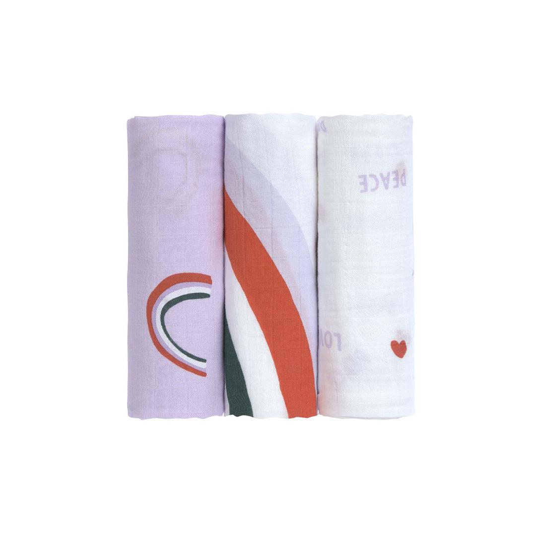  Lassig Heavenly Soft Swaddles - Happy Rascals - Lavender - Heart、mySite、merchandisen