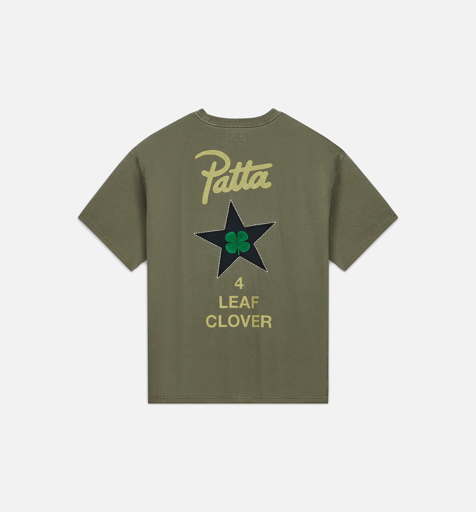 Patta Four Leaf Clover Mens Short Sleeve Shirt - Olive、mySite、dreamappss