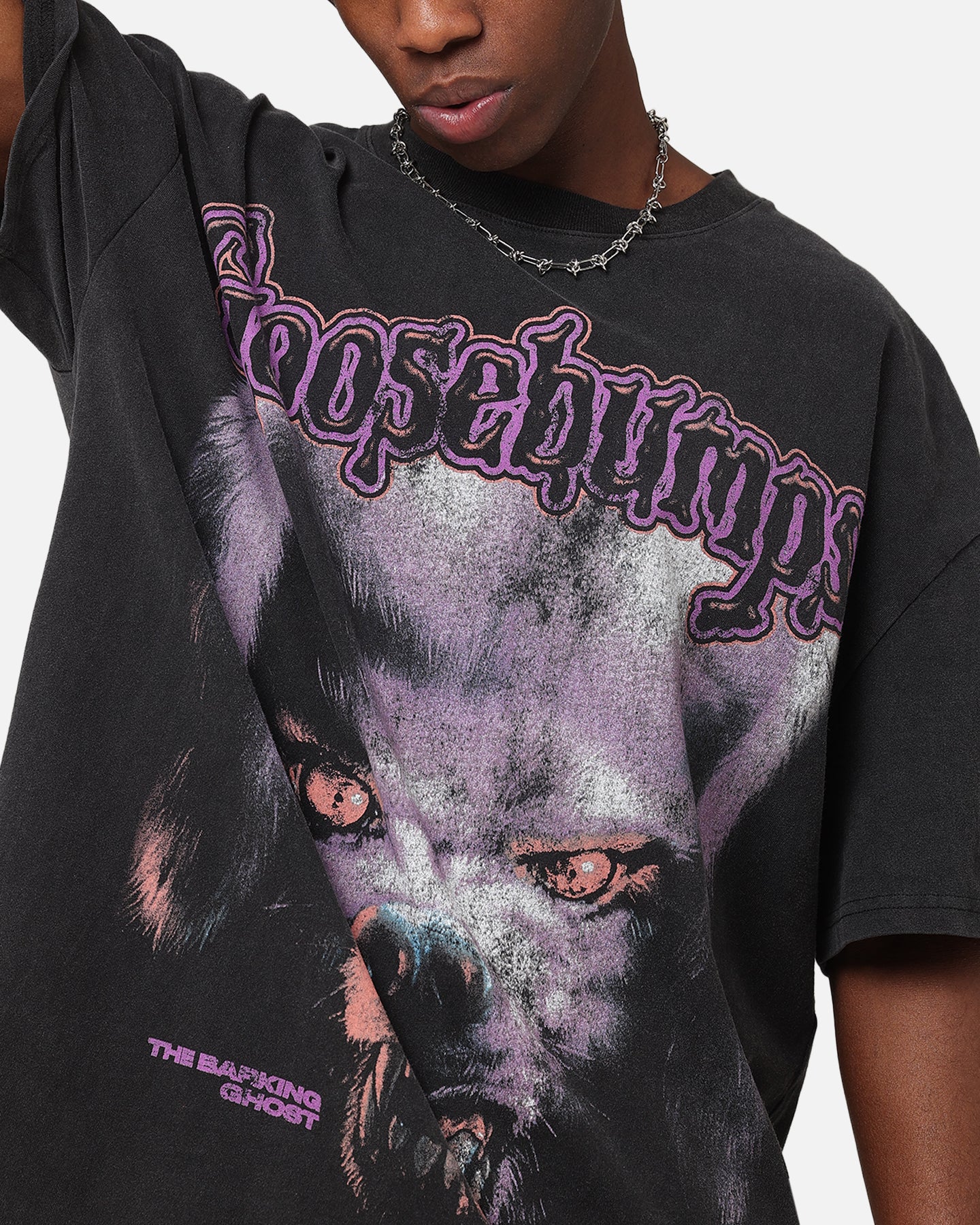 American Thrift X Goosebumps Barking Ghost Heavy T-Shirt Vintage Black、mySite、zt4zffjzw