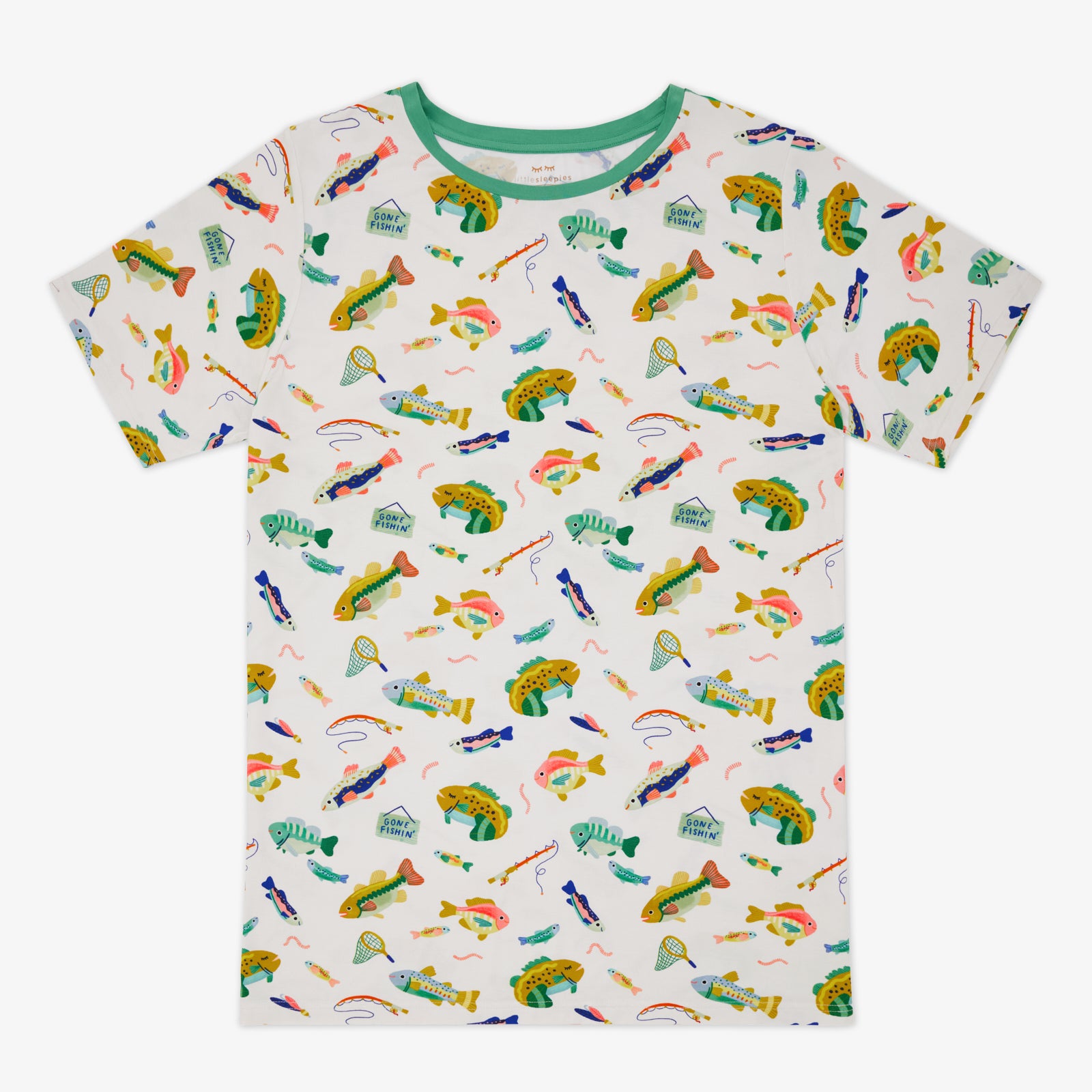 Gone Fishin' Men's Short Sleeve Pajama Top、mySite、g9winljtr