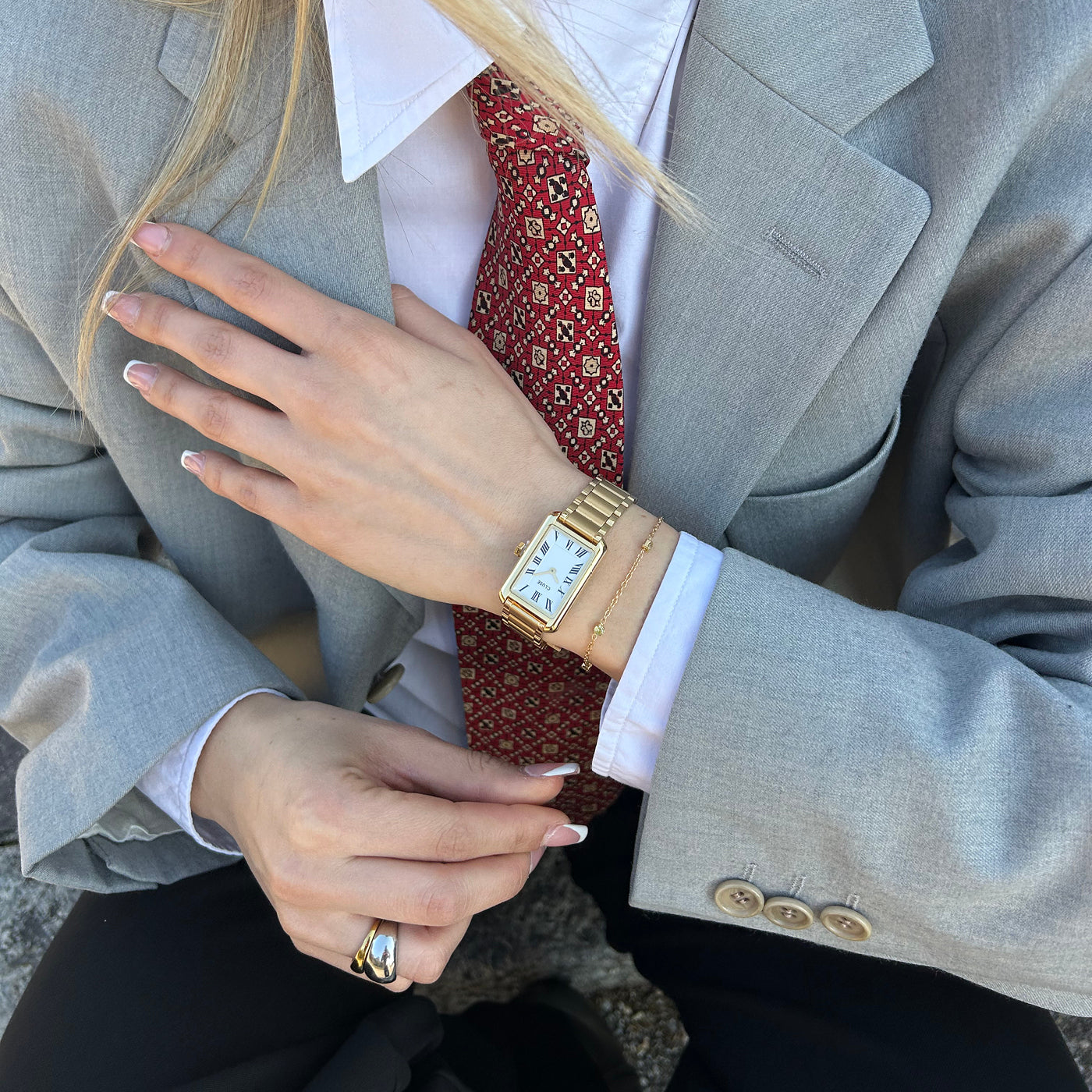 Belisenna Watch Steel, White, Gold Colour、mySite、botmansion