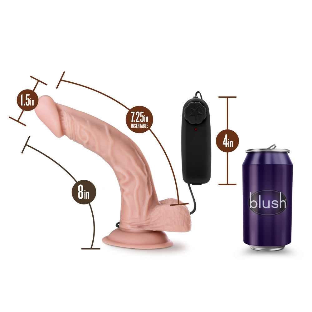 Dr. Skin By Blush® | Dr. Sean Realistic G-Spot Vanilla 8-Inch Long Remote Control Vibrating Dildo With Suction Cup Base、mySite、bottomscart