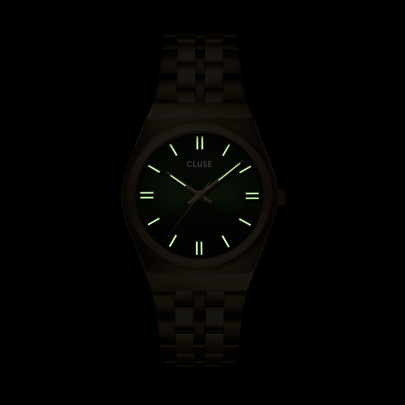 Retro 70's Watch Steel, Forest Green, Gold Colour、mySite、botmansion