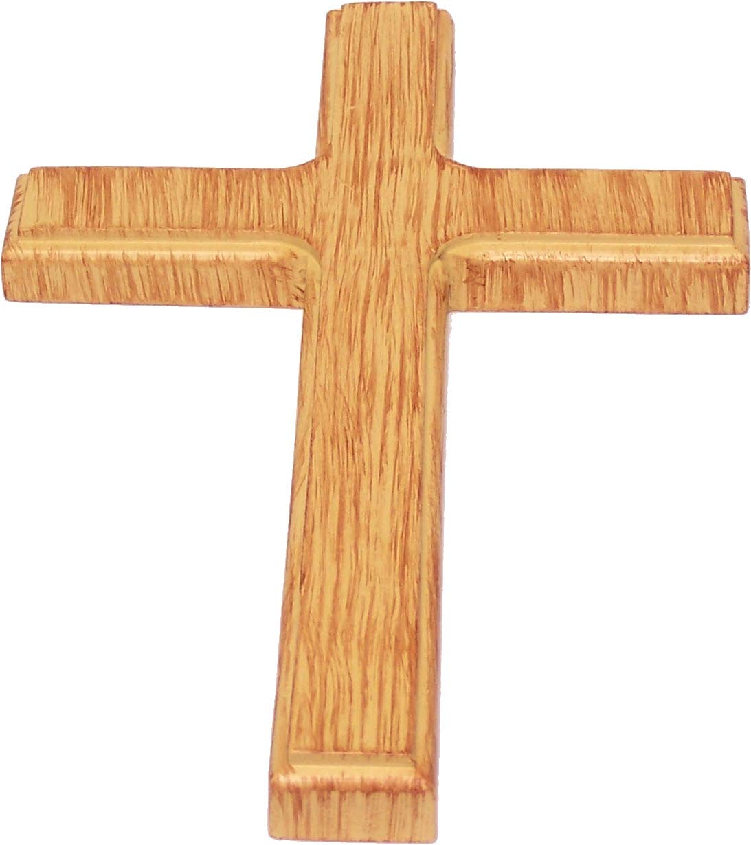  Holy Land Market Resin Cross - Olive Wood Tone - Very Smooth Wall Cross (7.6 Inches)、mySite、elrpsem3k