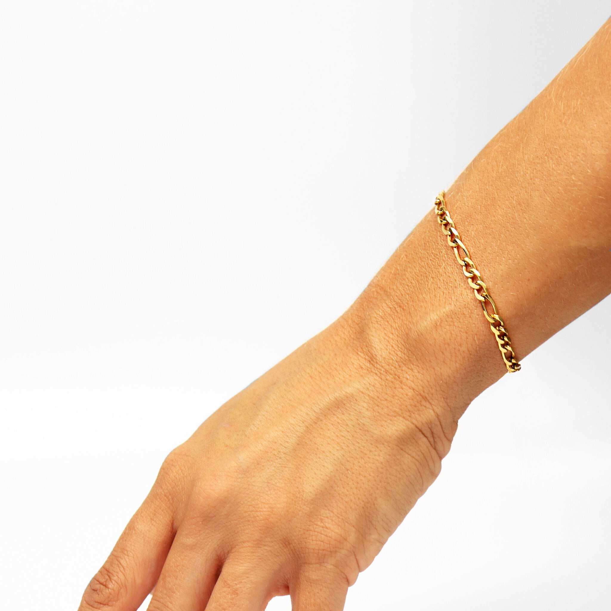 18K Gold PVD Stainless Steel Figaro Chain Necklace / CHN9600、mySite、dreamappss