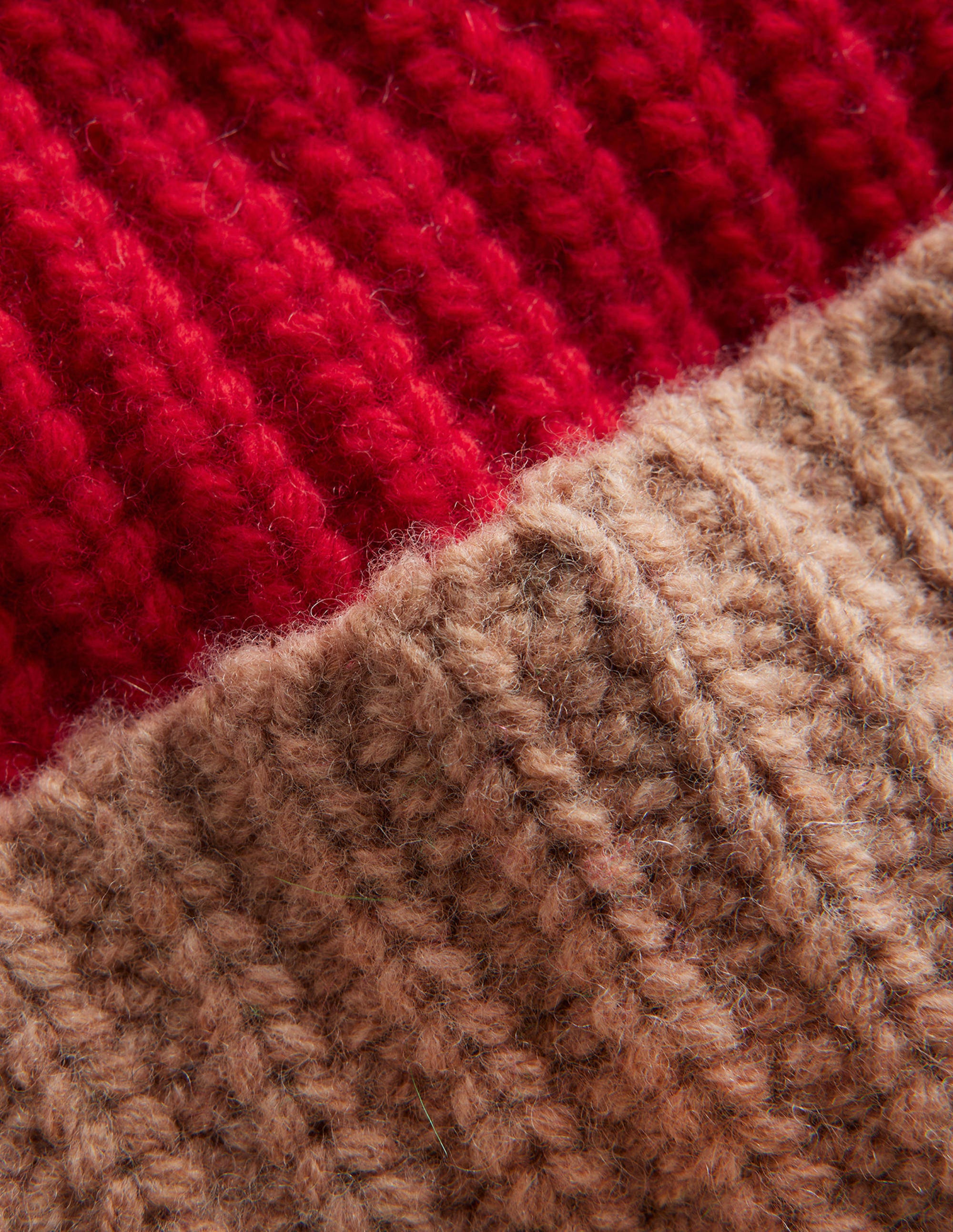  Colour Block Beanie Hat-Brilliant Red/ Camel、mySite、ashleygrahame
