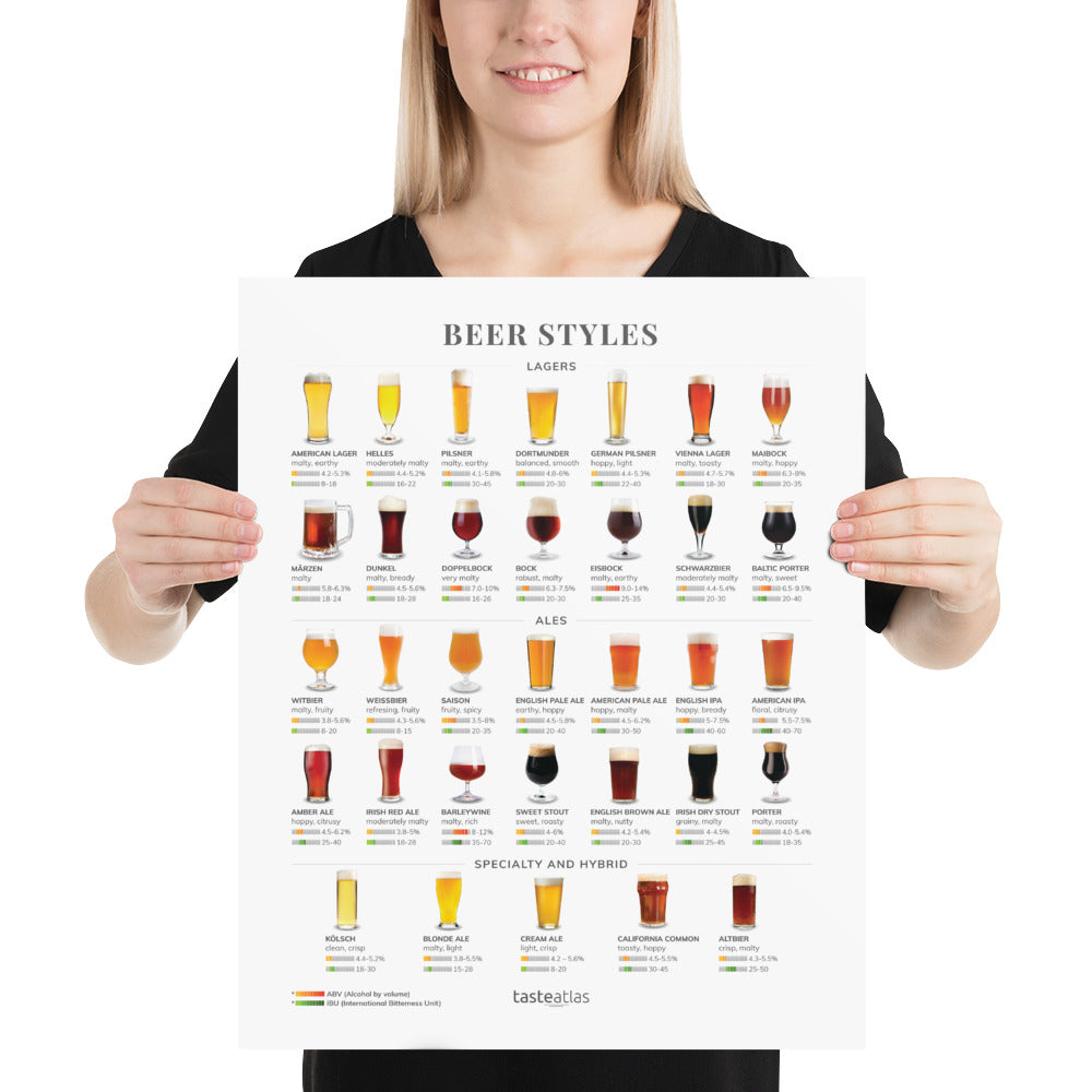 Beer Styles Poster (in)、mySite、camillekostekn