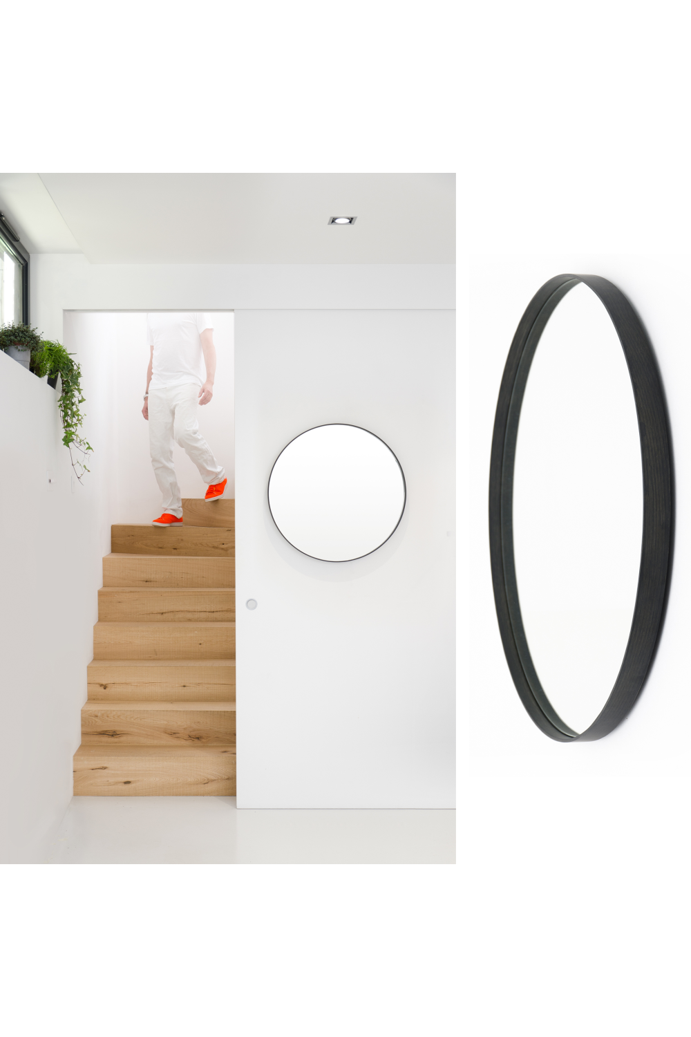Oak Wooden Round Wall Mirror | Wireworks Glance 660、mySite、neckold