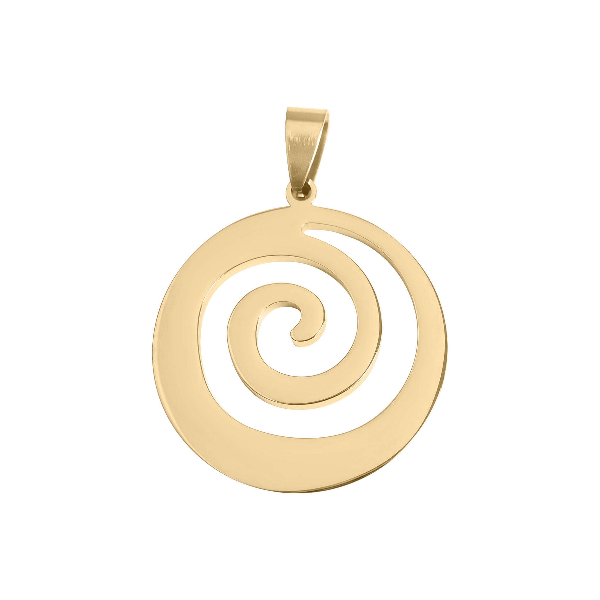 18K Gold PVD Stainless Steel Swirl Cutout Pendant / SBB0040、mySite、dreamappss