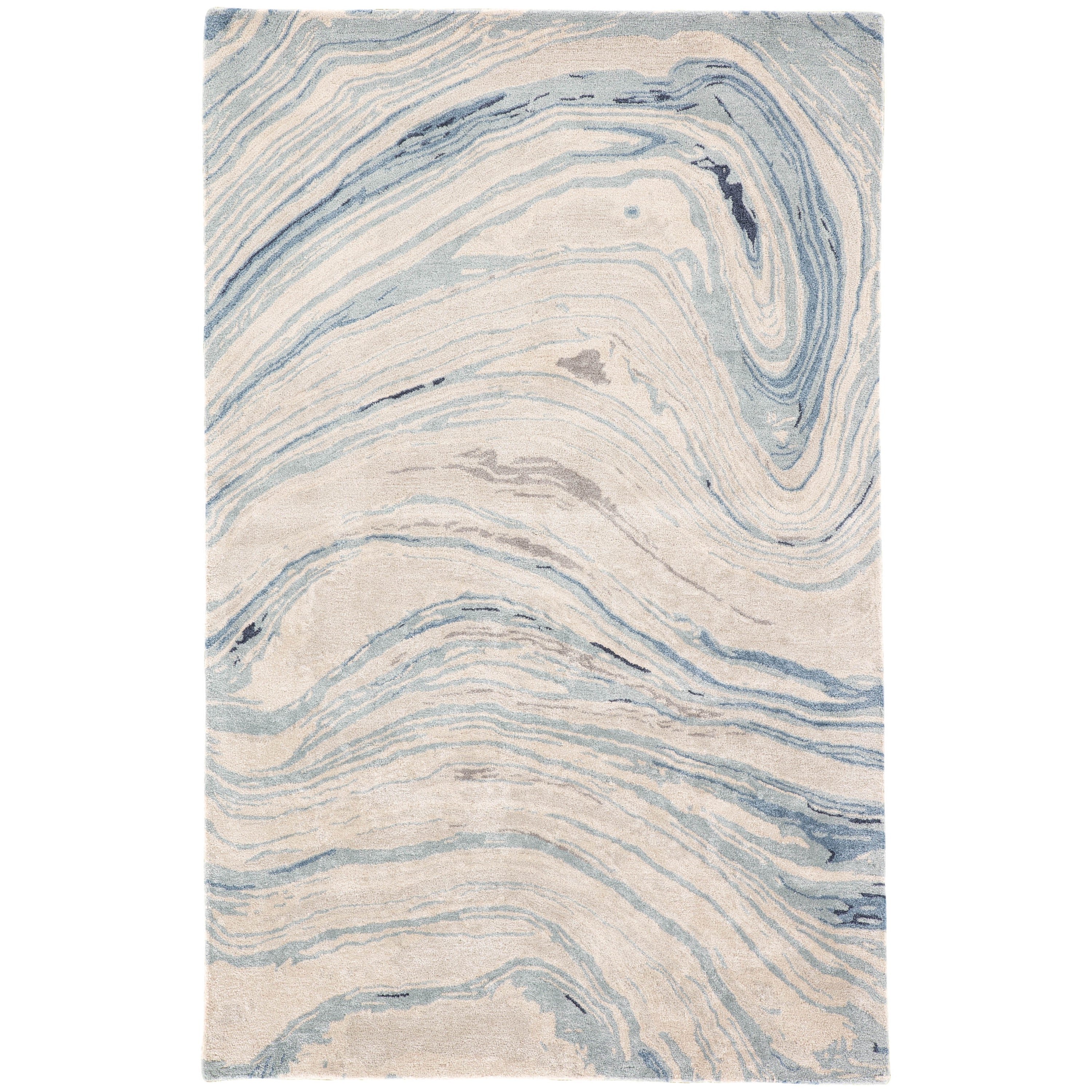 Atha Handmade Abstract Blue Gray Area Rug、mySite、gigharbornorthrealestate