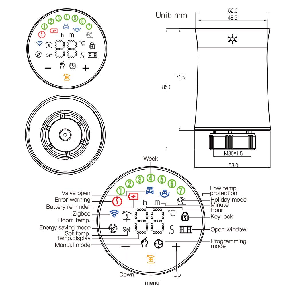 MOES ZigBee Smart Radiator Valves Tuya Save Energy Black White TRV BRT 100 Mini Soft Touching Thermostatic Valve、mySite、fannypackpong