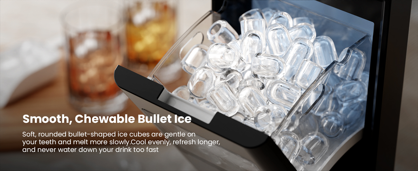 Smooth, Chewable Bullet Ice