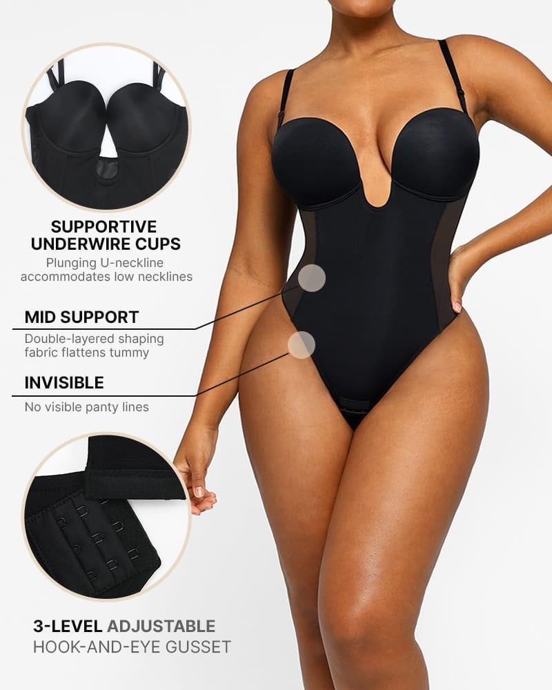 AirSlim® Deep Plunge Low-Back Thong Bodysuit、mySite、bengalsvssteelers