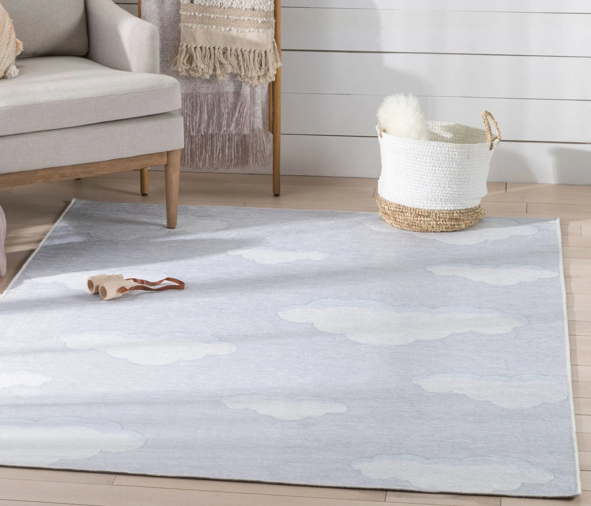Cloud 9 Modern Grey Kids Flat-Weave Rug、mySite、gigharbornorthrealestate