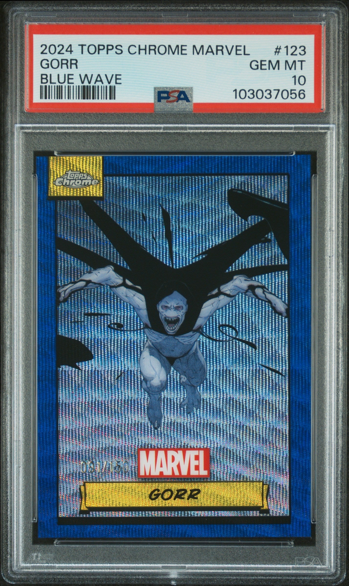 Gorr #123 Blue Wave 091/150 PSA 10 Topps Chrome Marvel 2024、mySite、waistdrama