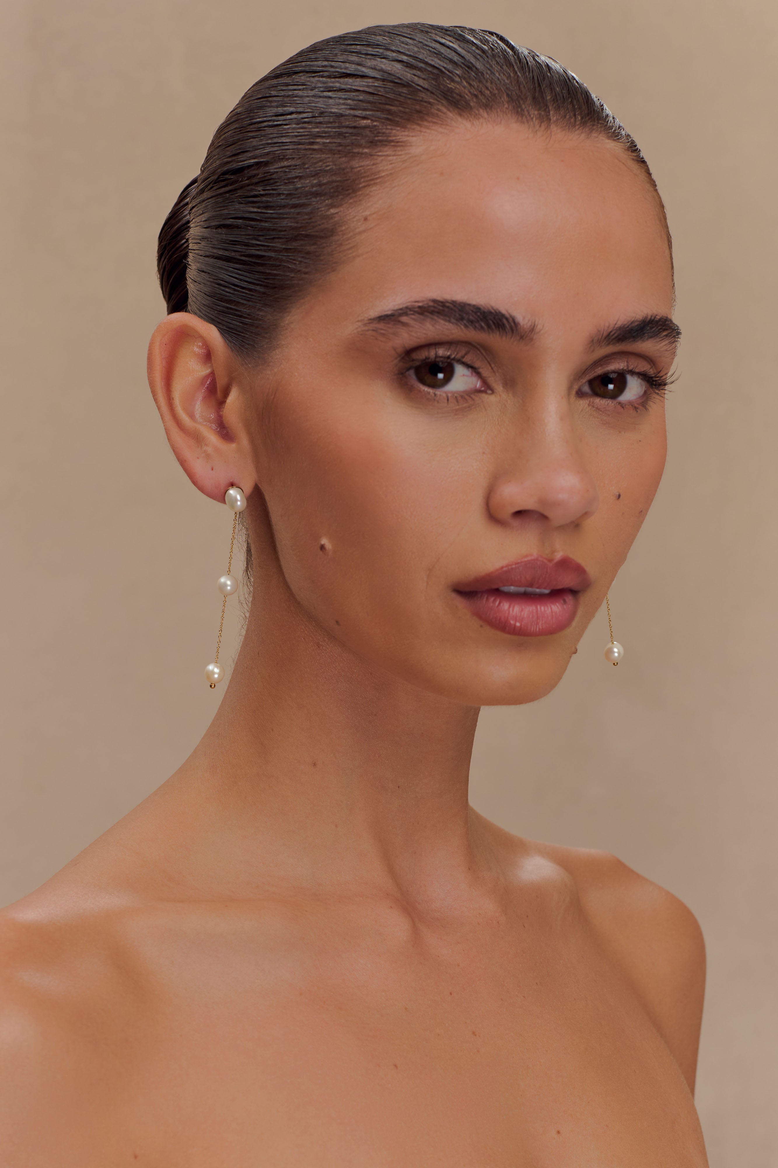 Bodhi Freshwater Pearl Drop Earrings - Pearl、mySite、solidvoid