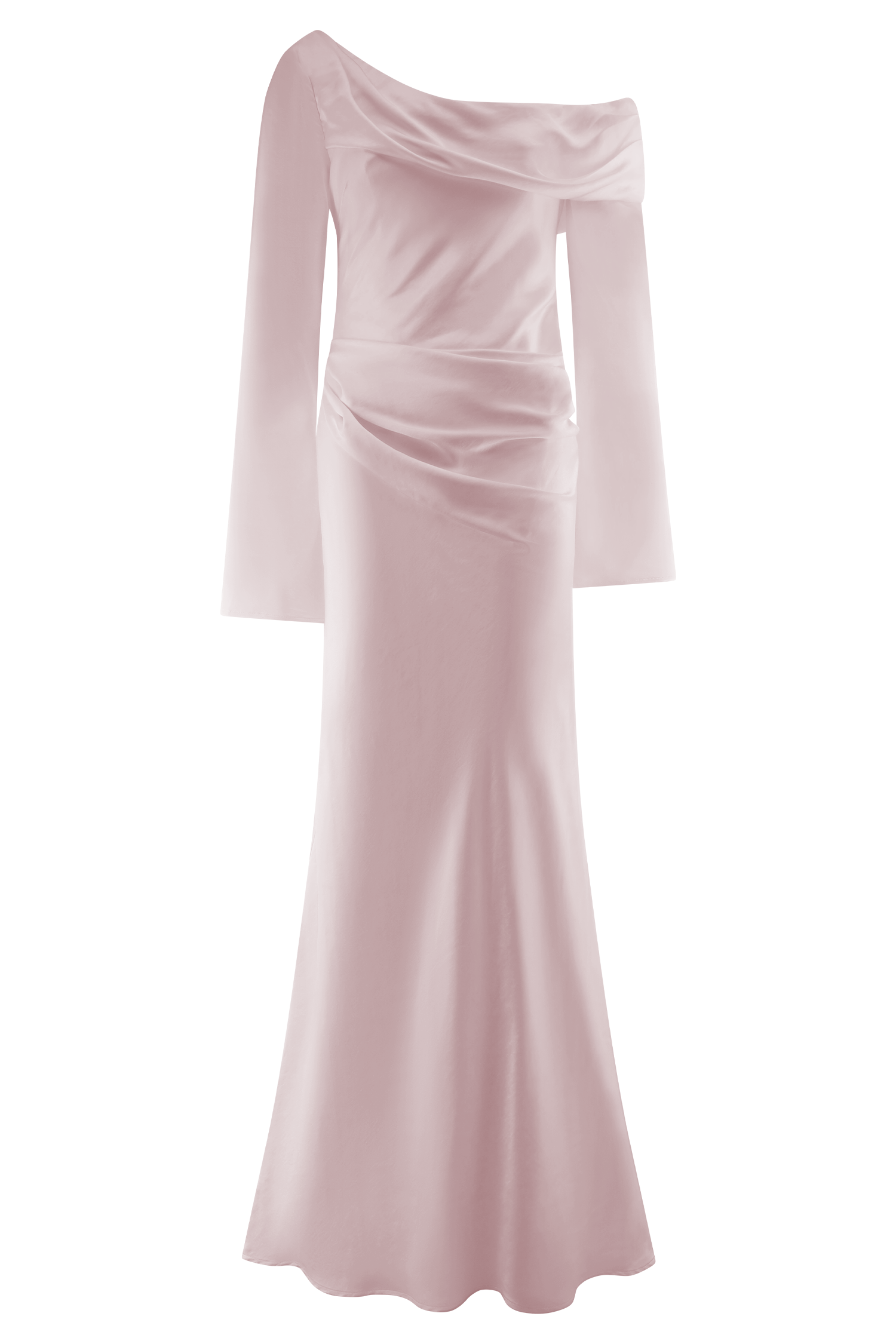 Iris Long Sleeve Satin Maxi Dress - Soft Pink、mySite、solidvoid