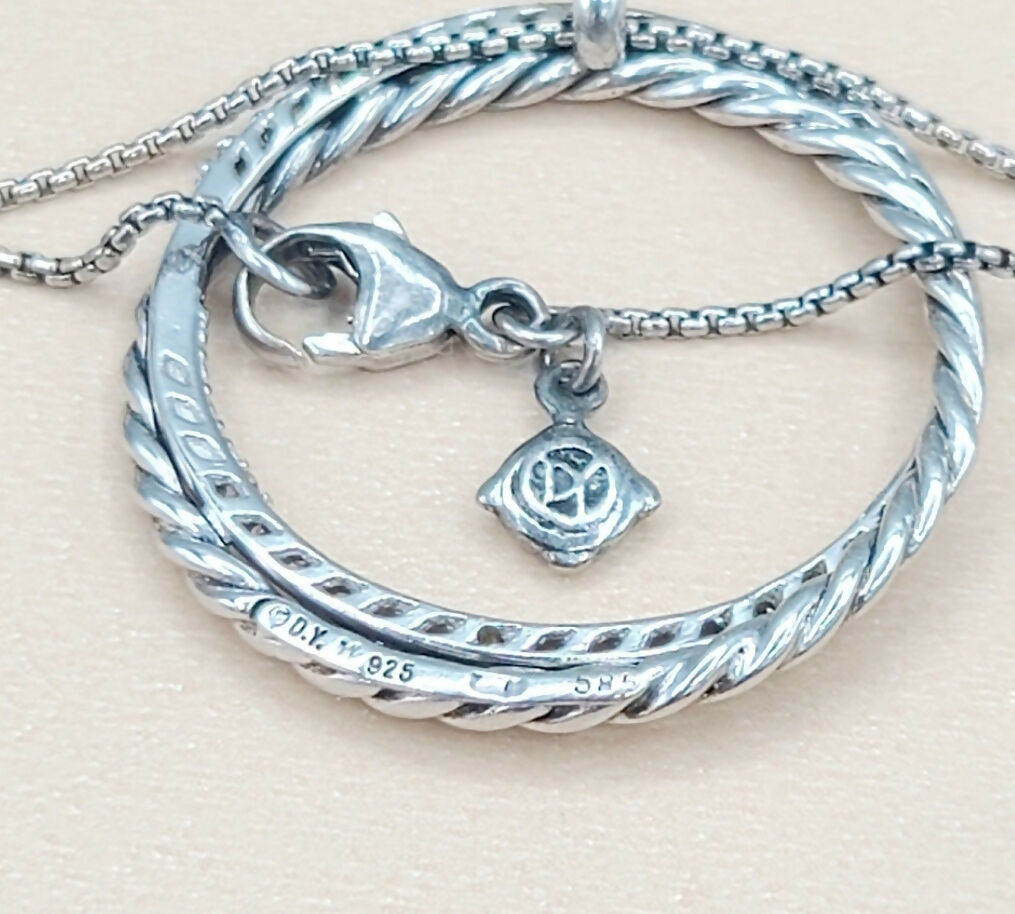 David Yurman Crossover Necklace Pave Diamond Circle、mySite、hinf8tx79