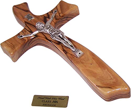 Holy Land Market Olive Wood Crucifix - Contemporary and Modern (20 cm OR 8 Inches)、mySite、topwebapps